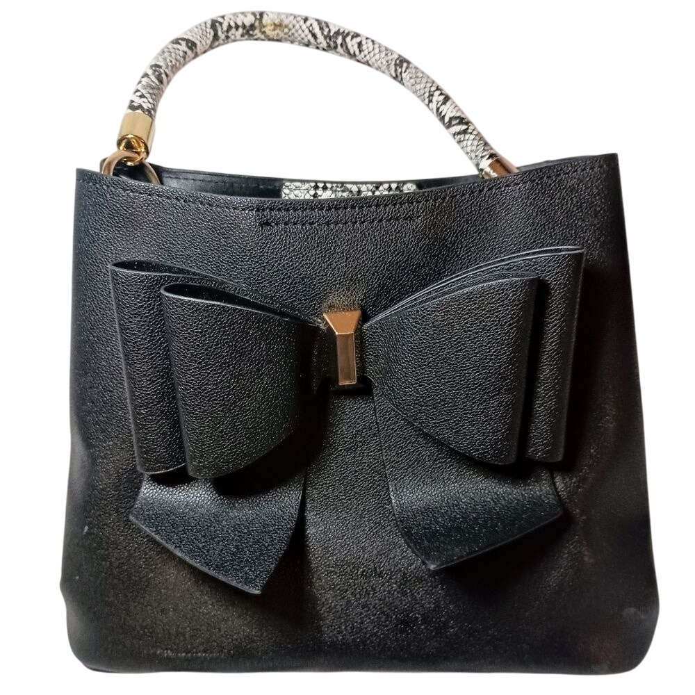 Crossi‎ Black bow handbag/shoulder bag SKUW060